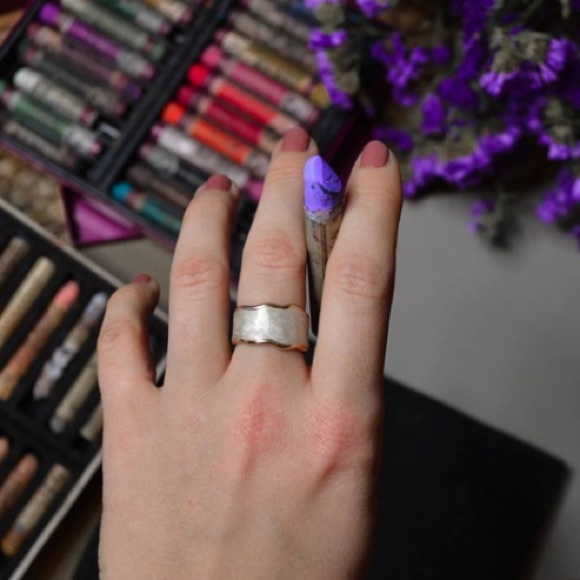 White wide enamel ring - Picture 6 of 7